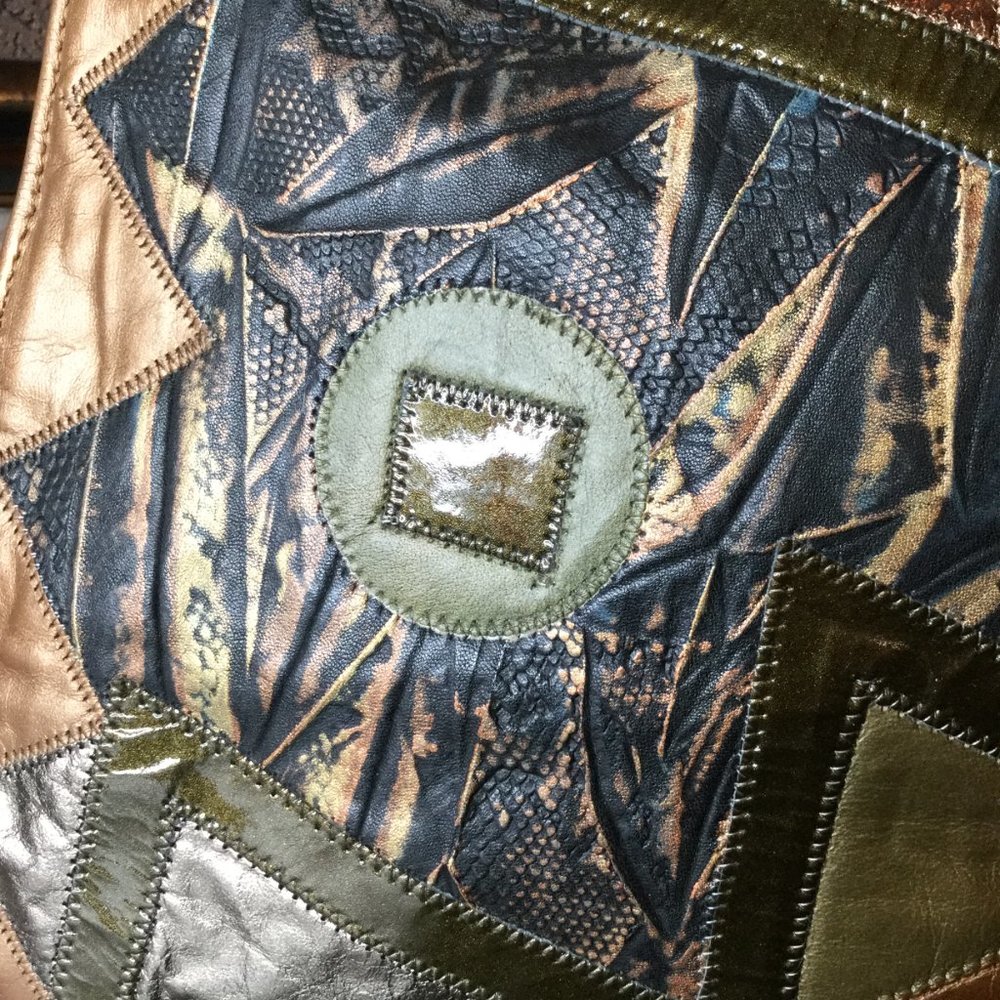 Vintage Metallic Multi Cooper Patchwork Handbangs - image 4